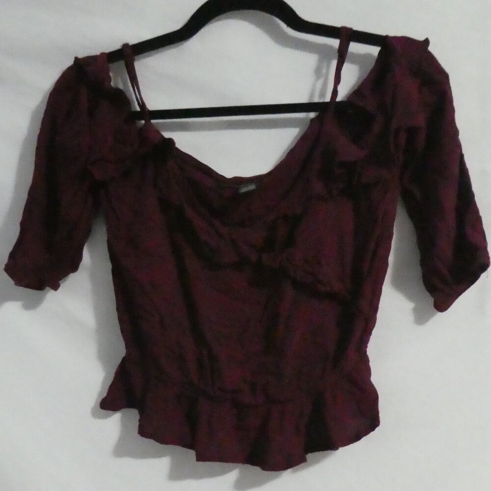 STREETWEAR SOCIETY | small | Elegent Burgundy Blouse